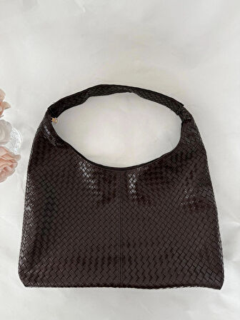 Örgü Deri Omuz Çantası Hobo Çanta – Omuz Askılı, Yumuşak Deri, Günlük & Şık Spacious Shoulder Bag