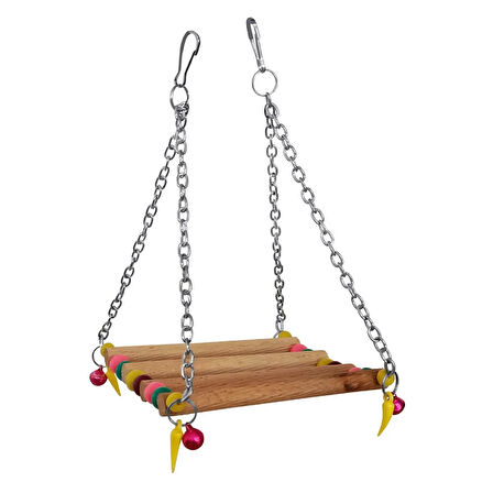 melfxxl Lisinya205 Renkli Boncuklu Ve Çanlı Gondol Kuş Salıncağı 9*11-18 cm - 326469-1453