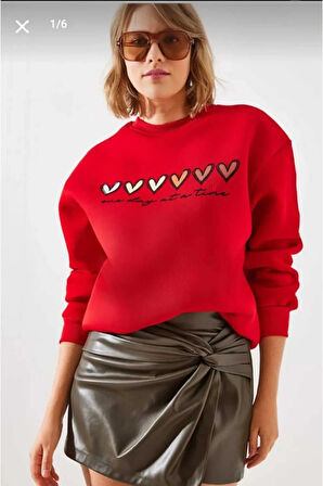 malkoçbey 6kalp baskılı oversize unisex o yaka swaetşhirt