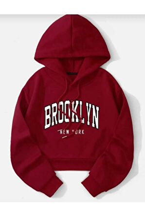 malkoçbey bordo kapüşonlu oversize unisex swetşhirt