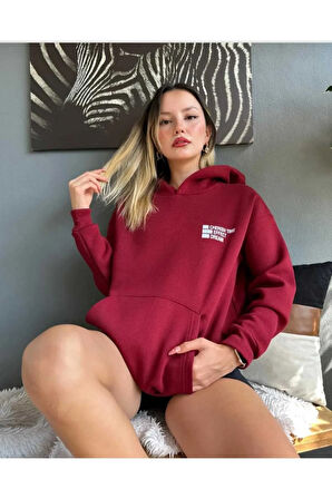 malkoçbey cherısh tıme baskılı oversize unisex sweatşhirt