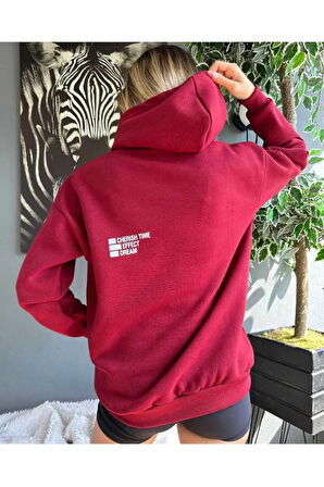 malkoçbey cherısh tıme baskılı oversize unisex sweatşhirt