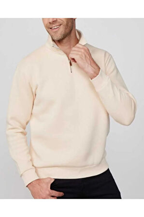 malkoçbey  dik yakalı fermuarlı oversize unisex sweatshirt