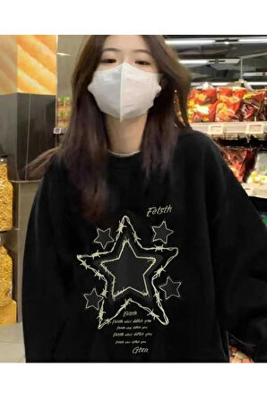 malkoçbey gtxr baskılı o yaka oversize unisex swetşhirt