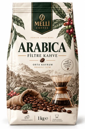 MELLI COFFEE Arabica Filtre Kahve (Orta Kavrum) (Çekirdek) (1000 Gr)