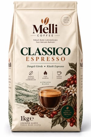 Melli Coffee Classico Öğütülmüş Kahve 1 kg Orta Kavrum Espresso