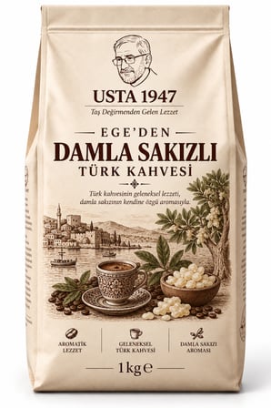 Usta 1947 Ege’den Damla Sakızlı Türk Kahvesi 1 kg Öğütülmüş