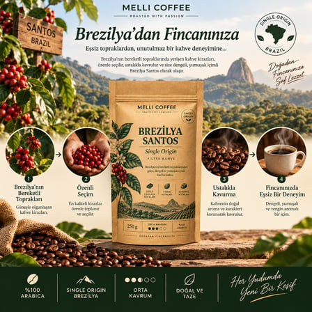 Melli Coffee Kolombiya Medellín Single Origin Filtre Kahve 250 g – Orta Kavrum – Çiçeksi & Narenciye Notaları
