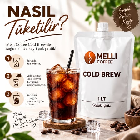 MELLI COFFEE Cold Brew Soğuk Kahve 1 L – 1000 ML