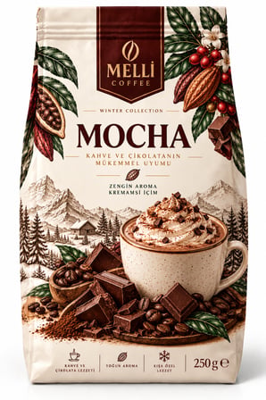 Melli Coffee Mocha 250 g – Kahve ve Çikolatalı Sıcak İçecek Karışımı – Winter Collection