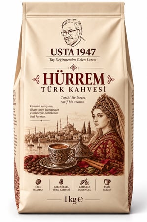 Usta 1947 Hürrem Türk Kahvesi 1 kg Öğütülmüş Baharat Dokunuşlu