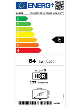Vestel 55UA9540 55" 139 Ekran Dahili Uydu Alıcılı 4K Ultra HD Smart LED TV  (BU ÜRÜNÜN KATA TESLİMİ YOKTUR,KARGO GÖREVLİSİ APARTMAN KAPISINDA TESLİM EDER VE DAİRENİZİN KAPISINA ÇIKARTMAZ...)