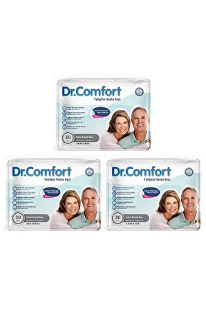 Dr. Comfort Yetişkin Hasta Bezi Bağlamalı Xlarge - Ekstra Büyük Boy 30'lu 3 Paket (90ADET)