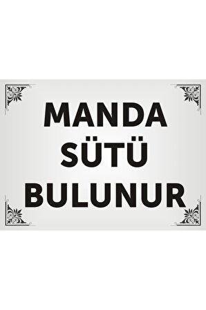 Manda sütü bulunur levhası , Aliminyum GÜMÜŞ parlak Renkli Metal Levha 19x26 cm