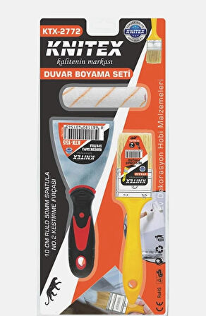  Ev Dekorasyonu ve Boyama Seti – 10cm Rulo, 50mm Spatula, No:2 Kestirme Fırçası