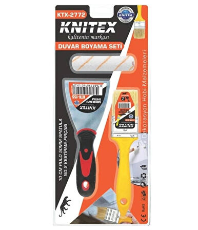  Ev Dekorasyonu ve Boyama Seti – 10cm Rulo, 50mm Spatula, No:2 Kestirme Fırçası