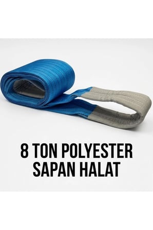 Polyester Sapan Halat 8 TON - 5 METRE // 6:1 KALİTE CE BELGELİ / Gözlü Yük Taşıma Halatı