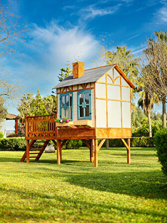 MANDU Ahşap Yerden Yüksek Ağaç Oyun Evi