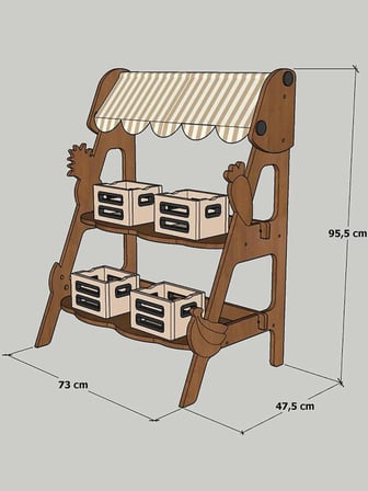 MANDU Ahşap Çocuk Manav Tezgâhı