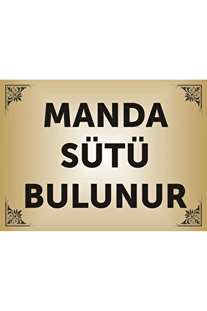 Manda sütü bulunur levhası , Aliminyum GOLD parlak Renkli Metal Levha 19x26cm