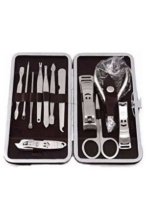 12 Parça Manikür Pedikür Seti Tırnak Bakımı Nasır Temizleme El Ayak Bakımı
