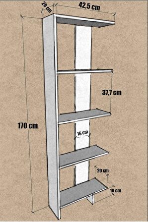 Basic Dekoratif Kitaplık Siyah