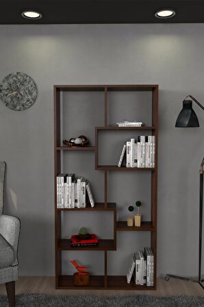 Moonlife Zebra Dekoratif Kitaplık Ceviz