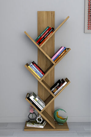 Tree Dekoratif Kitaplık Çam