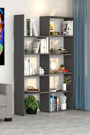 Office Dekoratif Kitaplık Antrasit