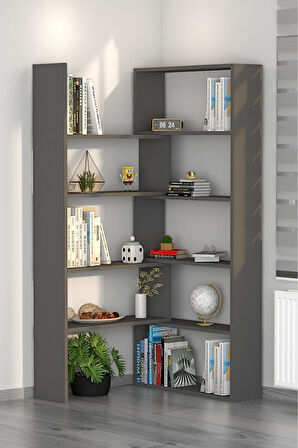 Office Dekoratif Kitaplık Antrasit