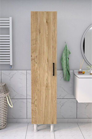 5 Raflı Banyo Boy Dolabı Beyaz Çam