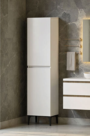 Polen 2 Kapaklı Çok Amaçlı Boy Banyo,Mutfak,Kiler Dolabı Beyaz