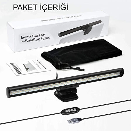 Laptop PC Monitör Işığı Göz Koruyucu USB li Kısılabilir LED Yansımasız 3 Renk Modlu Işık Çubuğu