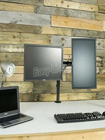 Monitör Standı Çift Kollu Masaüstü Ayarlanabilir 14-32 İnç VESA Uyumlu 7 kg Taşıma Kapasiteli