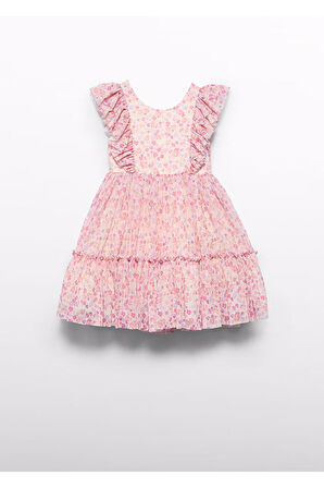 Mayoral Abel&Lula Çicekli Kız Çocuk Şifon Elbise_mnvs5046