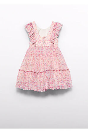 Mayoral Abel&Lula Çicekli Kız Çocuk Şifon Elbise_mnvs5046