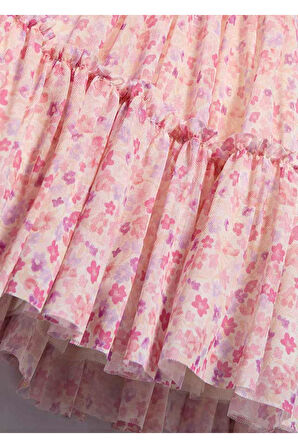 Mayoral Abel&Lula Çicekli Kız Çocuk Şifon Elbise_mnvs5046