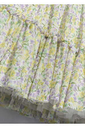 Mayoral Abel&Lula Çicekli Kız Çocuk Şifon Elbise_mnvs5046