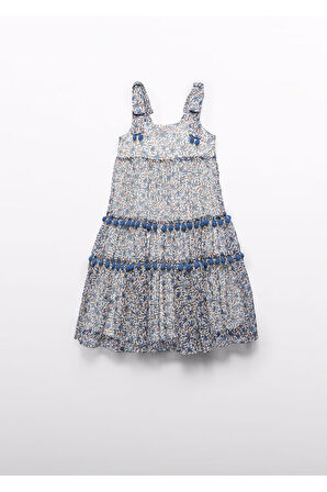 Mayoral Abel&Lula Kız Çocuk Çiçekli Şifon Elbise_mnvs5055 