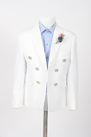 Doctor Junior Slim Fit Kruvaze Erkek Çocuk Ceket/Gömleksiz_mnvs01423