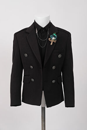 Doctor Junior Slim Fit Kruvaze Erkek Çocuk Ceket/Gömleksiz_mnvs01423