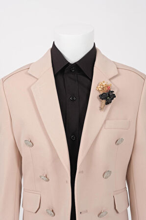 Doctor Junior Slim Fit Kruvaze Erkek Çocuk Ceket/Gömleksiz_mnvs01423