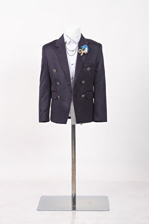 Doctor Junior Slim Fit Kruvaze Erkek Çocuk Ceket/Gömleksiz_mnvs01423