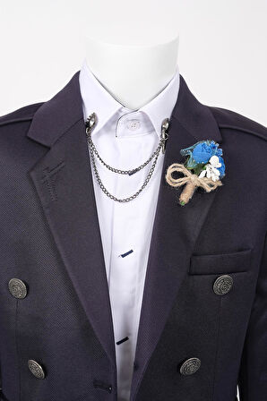 Doctor Junior Slim Fit Kruvaze Erkek Çocuk Ceket/Gömleksiz_mnvs01423