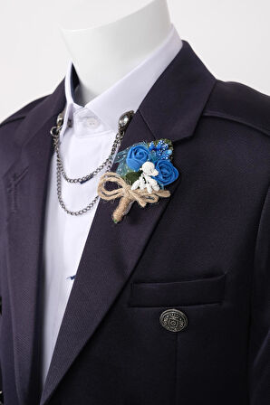 Doctor Junior Slim Fit Kruvaze Erkek Çocuk Ceket/Gömleksiz_mnvs01423