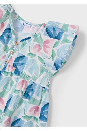 Mayoral Çiçek Baskılı Kız Çocuk Elbise_mnvs3928