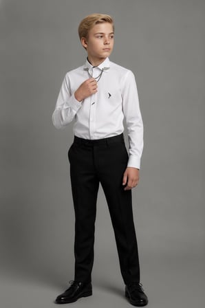 doctor junior yakası zincirli gömlek