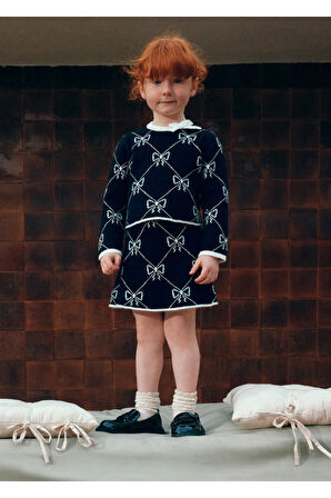 Mayoral Abel&Lula Fiyonk Desenli Triko Kız Çocuk Etekli Takım_mnvs5538