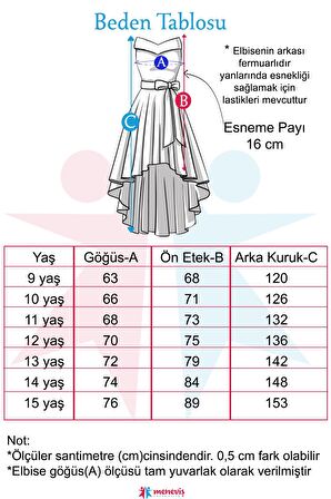Meneviş  Kuyruklu Kız Çocuk Abiye Elbise_ mnvs0704
