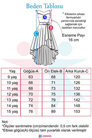 Meneviş Yaka Detaylı Saten Kız Çocuk Kuruklu Abiye Elbise_mnvs0740